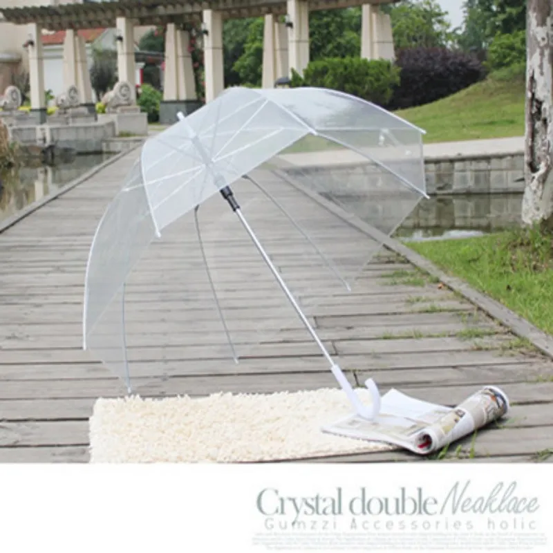 투명 한 공주 버섯 아치 우산 우아한 디자인 아폴로 긴 손잡이 우산 비가 오는 증거 야외 용품 10ss ff