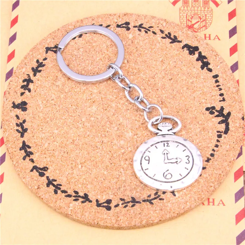 Porte-clés montre de poche pendentifs bricolage hommes bijoux voiture porte-clés porte-anneau Souvenir pour cadeau