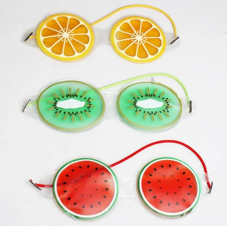 Spedizione gratuita Ice Gel Eye Mask Impacco freddo Cute Fruit Gel Eye Affaticamento Sollievo Raffreddamento Cura degli occhi Rilassamento
