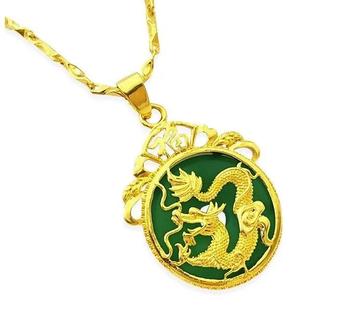 2018 New Men's Necklaces For Women Jewelry Jade Unique Pendant Designs Necklace Charm Color Gold Chain Hip Hop Bling Jewelry Female Gifts