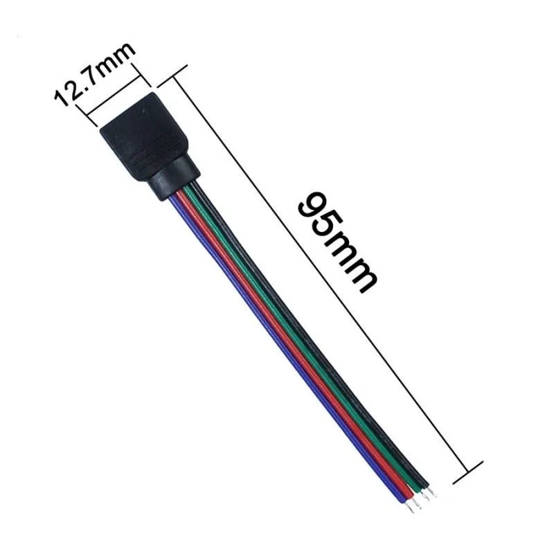 4-pin موصل خط الطاقة للحصول على 3528 5050 RGB بقيادة قطاع الخفيفة 4 دبوس محول جاك ميني أنثى قابس كابل سلكي