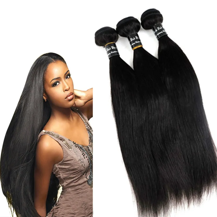 100% Virgin Human Hair Weaves Brazilian Hair Buntles Wefts 8-34Inch Straight Obehandlade Peruanska Indiska Malaysiska Human Hair Extensions