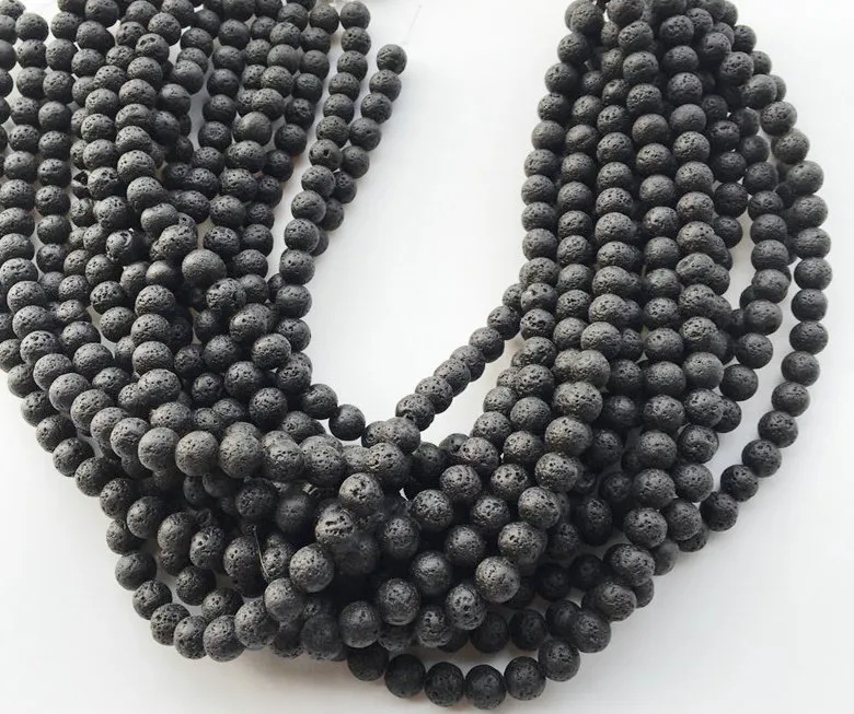 Lava Rock Beads, Purple, 4mm Round - Golden Age Beads