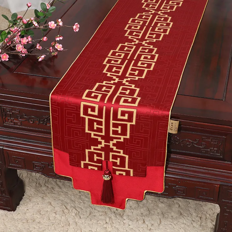 Neuester klassischer luxuriöser chinesischer Seidensatin-Tischläufer für Hochzeit, Weihnachten, Party, Tischdekoration, rechteckige Damast-Tischdecke, 200 x 251 K