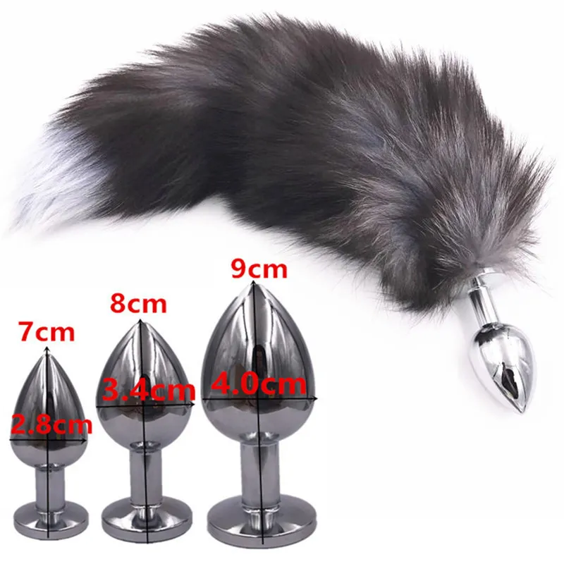 busty anal plug 3 Size Fox Tail Big Butt Plug Metal Anal Plug Erotic... From Lizhang01,  $7.3