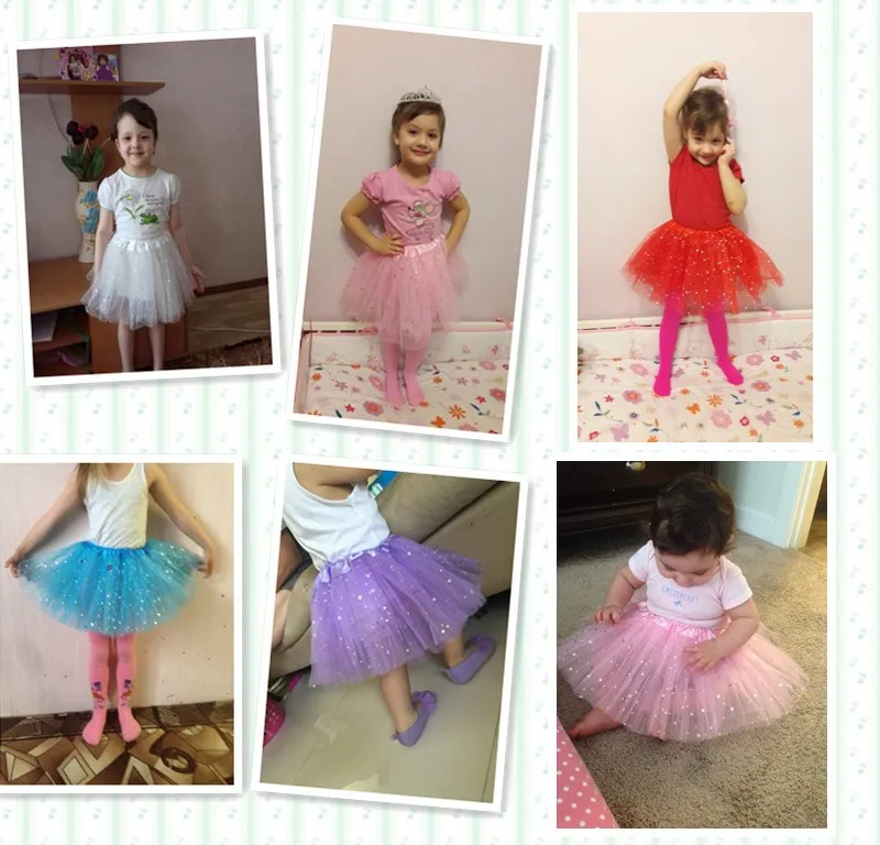 DHL Free New Baby Girls Sparkle Glitter Paillettes Stelle Danza Balletto Tulle Tutu Gonna Vestito da principessa Vestito da Tutu paillette gonne Costumi