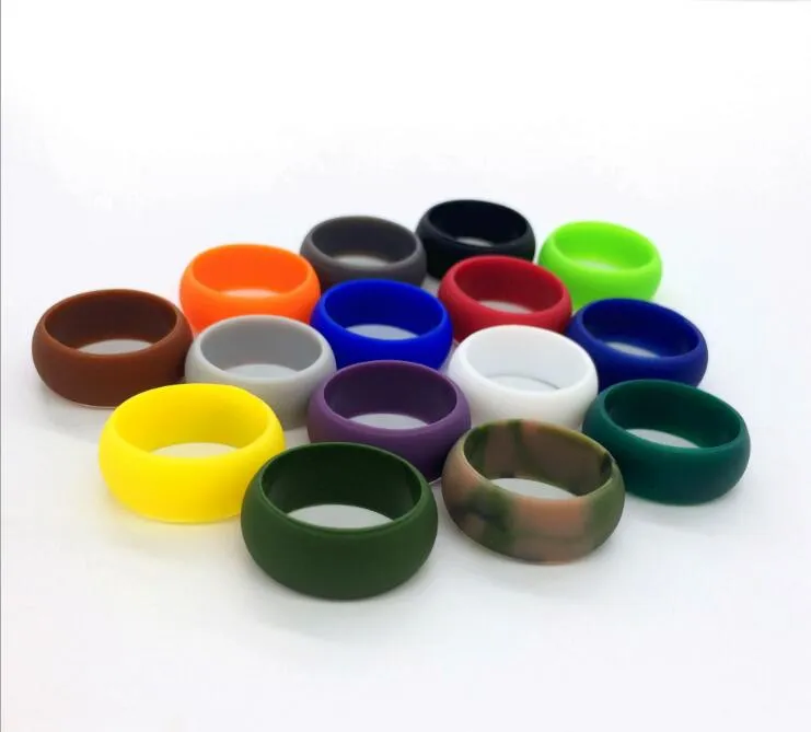 Feest voorstander van siliconen trouwringbeweging paar ronde ringen sportring siliconen rubberen band 9 mm camo solide kleur