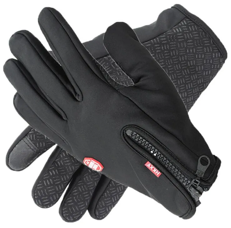 Windstoppers Handschoenen Antislip Winddicht Thermisch Warm Touchscreen Handschoen Ademend Tacticos Winter Heren Dames Zwarte Rits Handschoenen272a