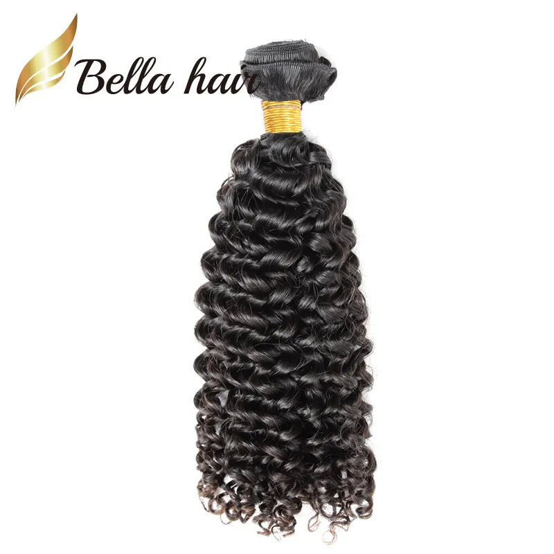 Hot Peruaanse Krullend Golf Haarbundels 10-26 inch Virgin Real Human Extensions Onverwerkte Krullend Weeft 9A 3 of 4 stuks