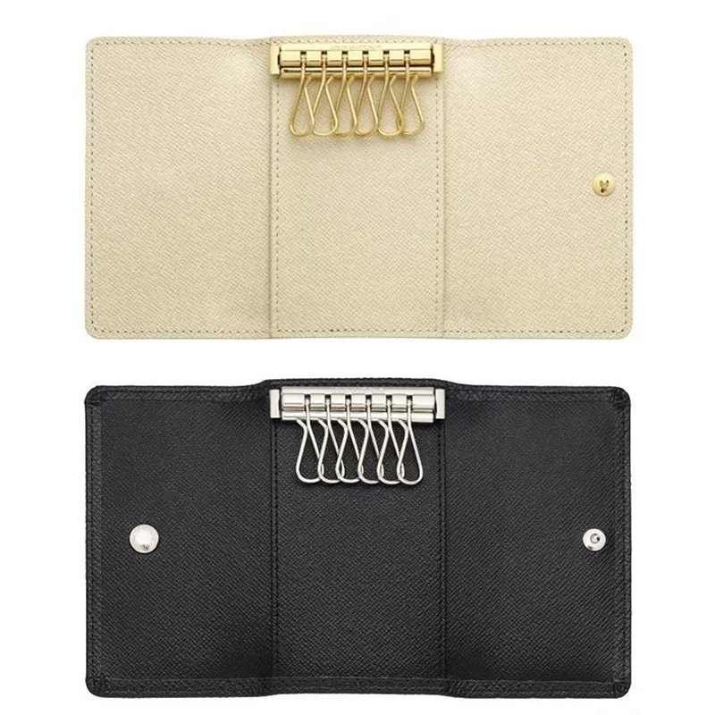 En gros boîte d'origine luxe multicolore portefeuille court six porte-clés femmes hommes classique poche zippée porte-clés livraison gratuite 62630