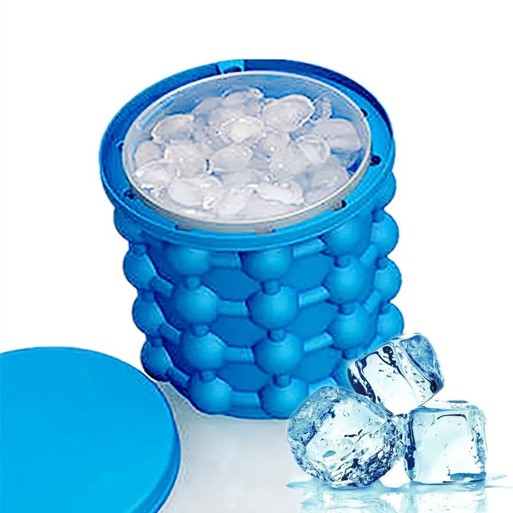 Vendita calda Ice Cube Maker Genie Il rivoluzionario salvaspazio Genie Irlde Ice Genie Utensili da cucina Secchielli il ghiaccio in silicone