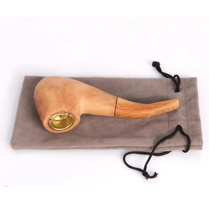 New curved hammer, wood pipe, smoking accessories, removable manual grinding pipe