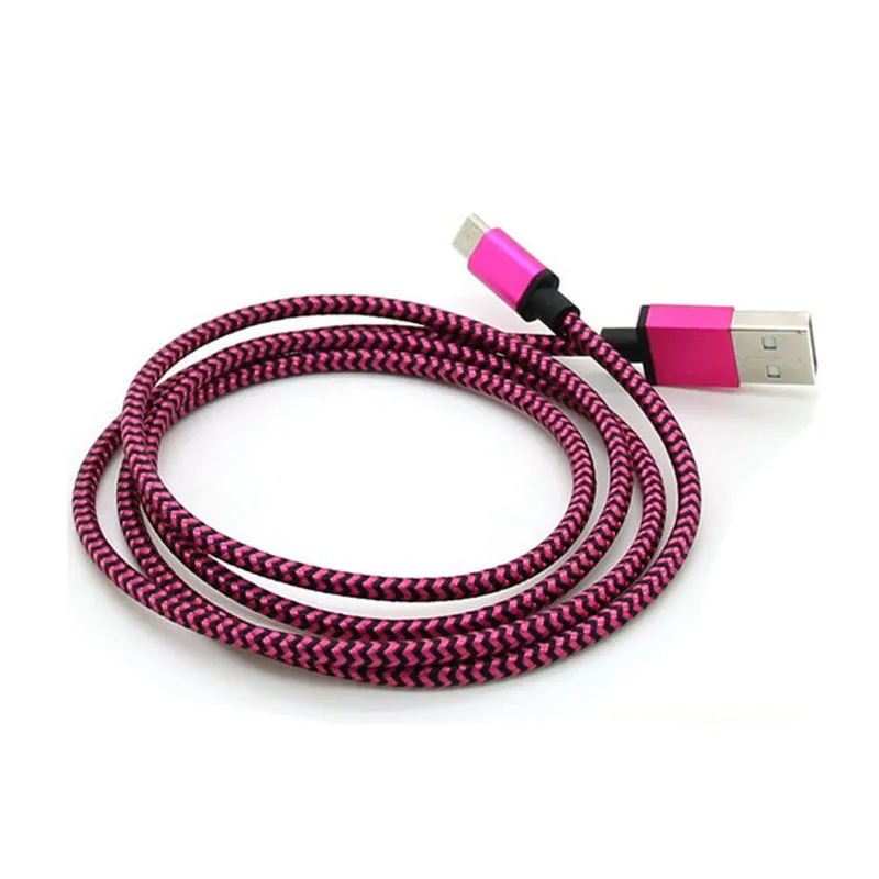 نوع USB C Cables Nylon مضفر V8 Micro Line Line Sync Charger Cable Rope للهاتف الذكي Samsung