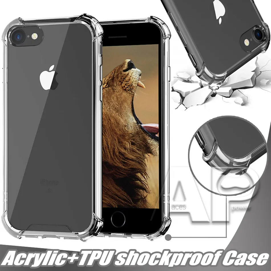 Obudowy telefoniczne na iPhone 13 12 Mini 11 Pro XR XS Max 8 x Samsung S20 S10 S8 Plus Note 10 Cover Air Cushion Hard Back Acryl