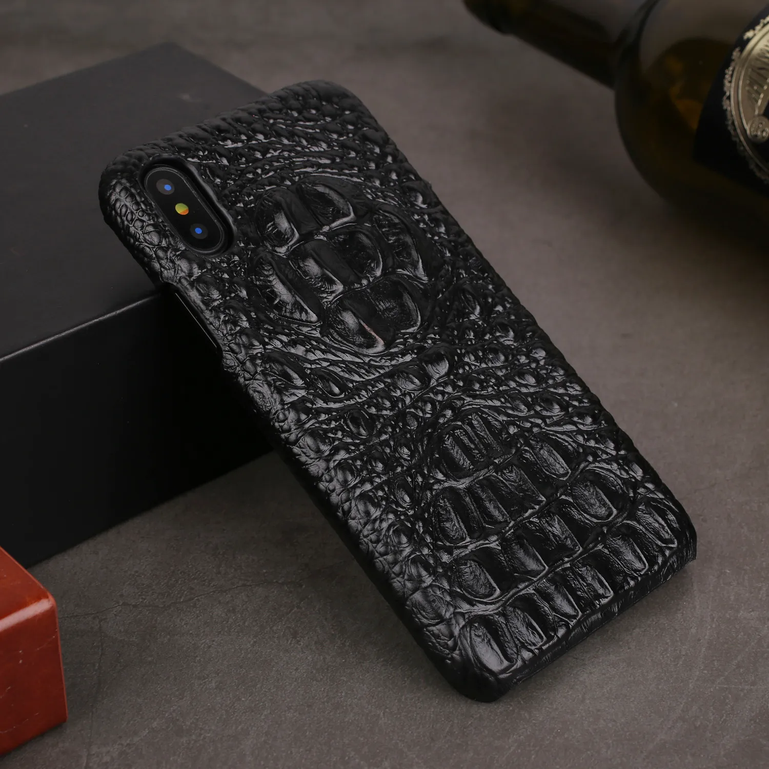 Для Iphone Xs Max XR Case натуральная кожа Cases for IPhone X XS 6S 8 7 Plus Case задняя крышка роскошный 3D Крокодил кожа аллигатора