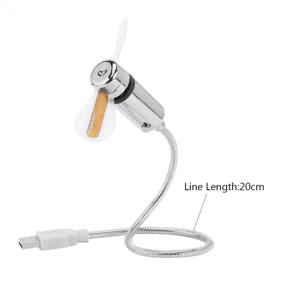 Portable USB Fan LED Light Program Editable Message Cooling Fan For