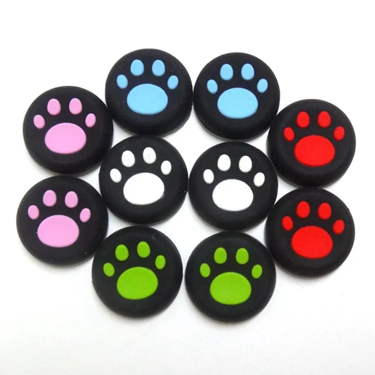 5 Färg Cat Claw Gummi Silicone Joystick Cap Thumb Stick Grip Grips Kepsar för PS5 PS4 PS3 Xbox One 360 ​​Controller för switch NX NS 1000PCS / Lot