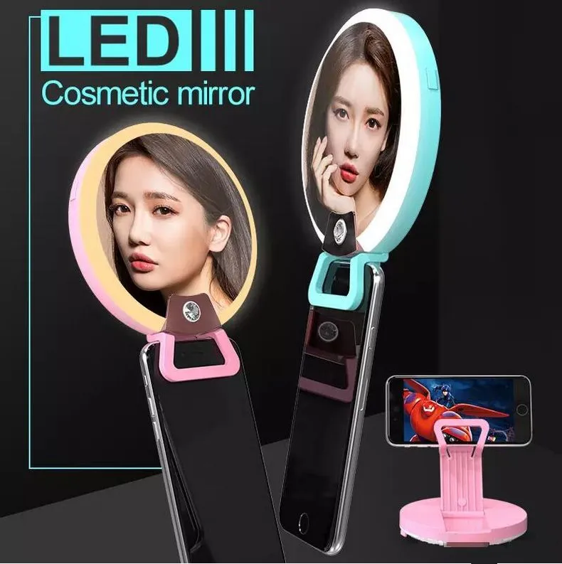 RK16 Multi-function LED Cosmetic Mirror with 40 LEDs and 4 Levels Warm ...