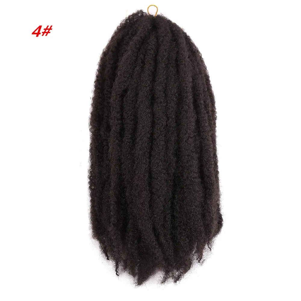Extensões de beleza da moda 18 polegadas tranças sintéticas Marley com Ombre vermelho marrom e preto crochê trança hair2111778