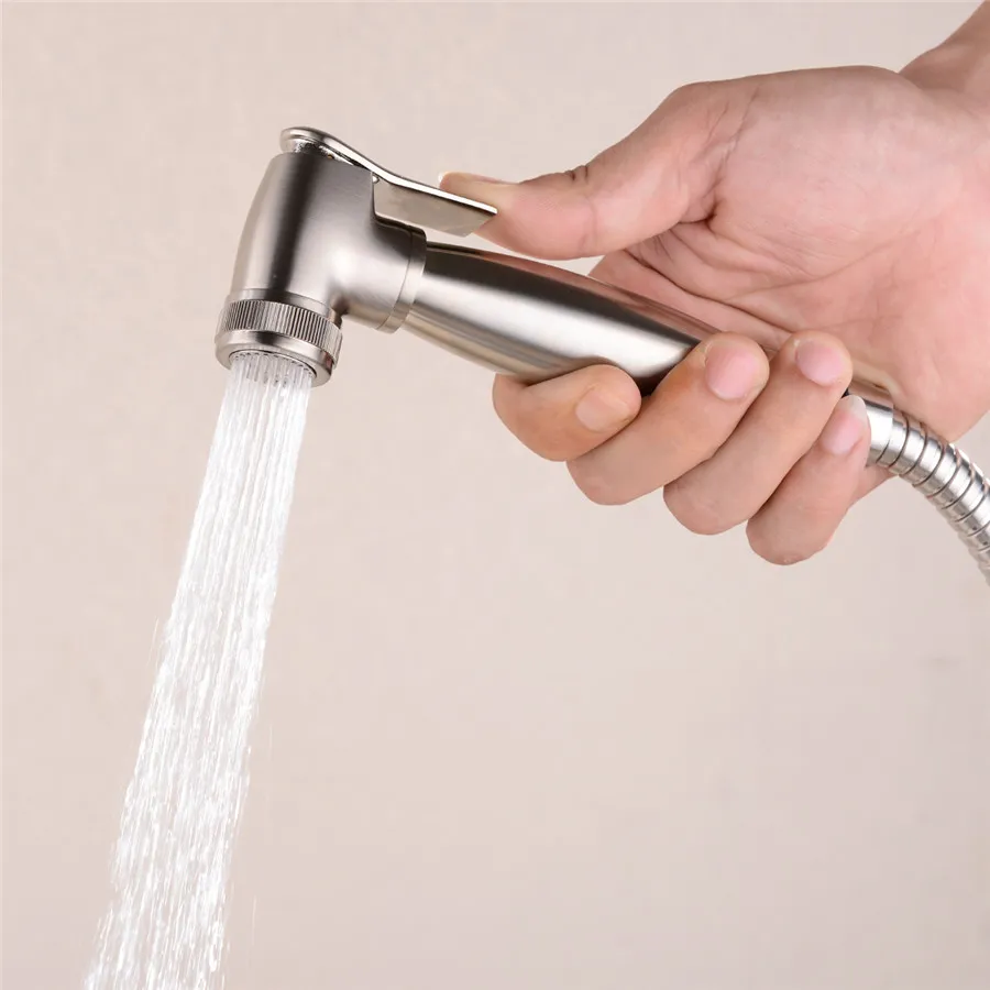 Brass Nickel Toilet Bidet Spray Cold Mixer Valve with Hose Handheld Bidet Portable Hand Held Bidet Shower Set3994048