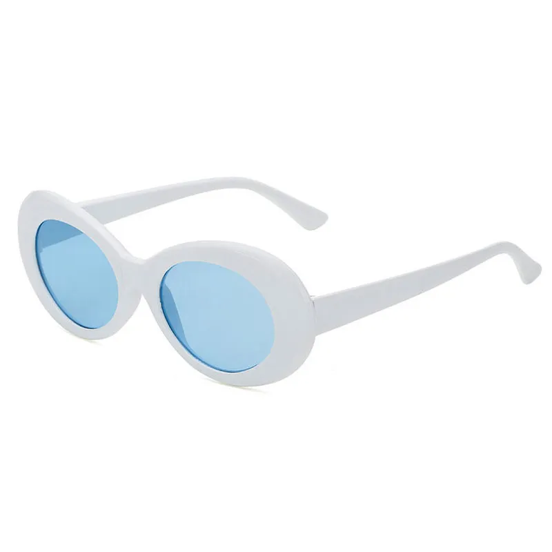Ralferty Vintage Ovale Lunettes De Soleil Femmes Hommes Classique Lunettes Accessoires UV400 Lunettes de Soleil Pour Femmes Nuances Oculos Blanc