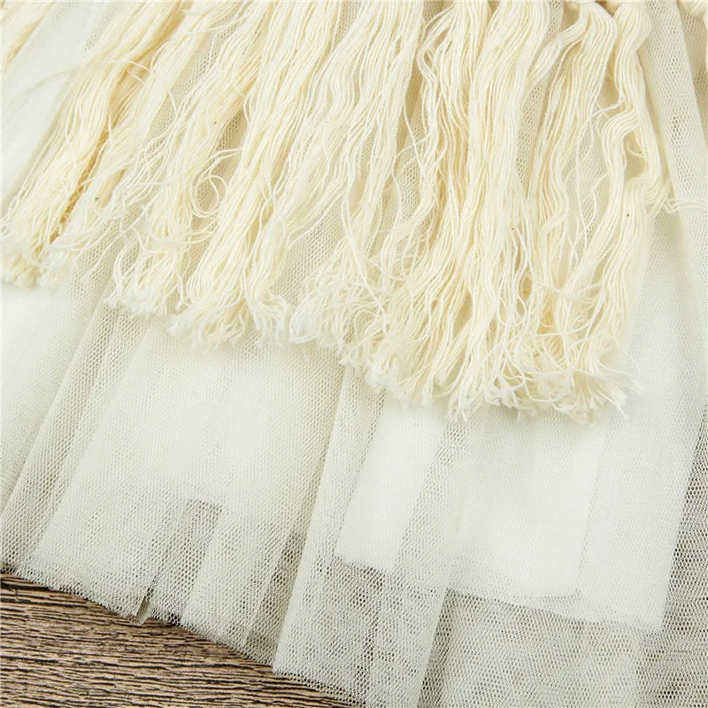 Baby Girl Clothes 2018 Sommarflickor Klänningar Tassel Gauze Tutu Lace Party Princess Kjolar Nyfödda Kjol Kläder Spädbarn Toddler Kids kläder