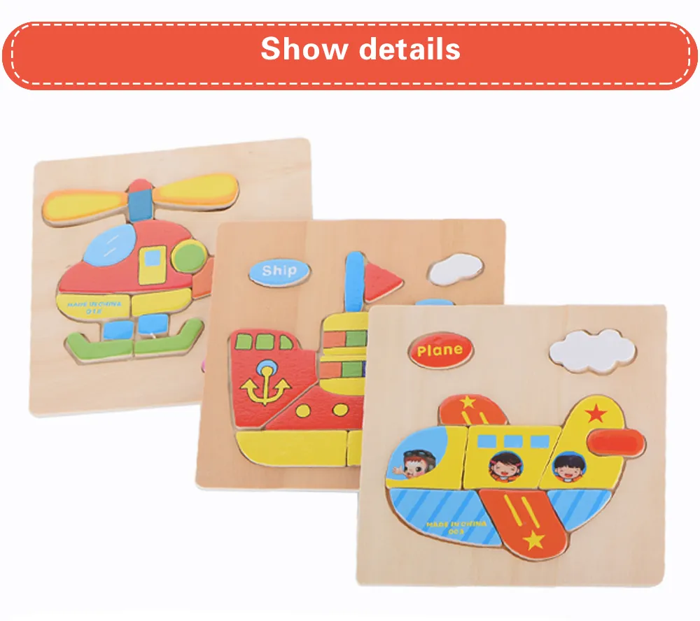 28 Styles Learning Education Wooden Toys Cards 3d Puzzle kids Gift Brain Jigsaw Cartoon Animal Wooden Puzzles Toy Children Educativos