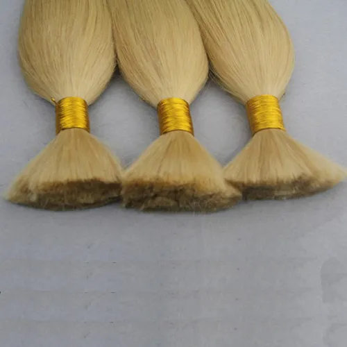 613 Bleach blonde Human Braiding Hair Bulk Straight 300g no weft human hair bulk for braiding