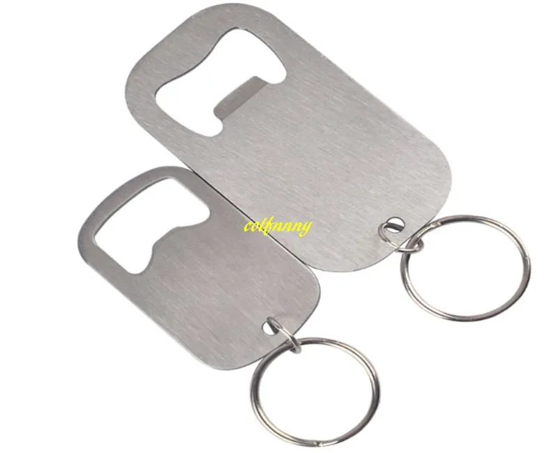 lot Protable Keychain Keyring abridor de cerveja em aço inoxidável Big e pequeno tamanho pode personalizar o logotipo C28018288398