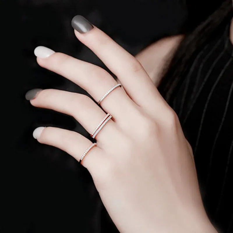 プロモーション90Off Vecalon Infinity Ring 925 Sterling Silver Women Engagement Wedding Band Ring Diamond CZ Finger Ring G4227343