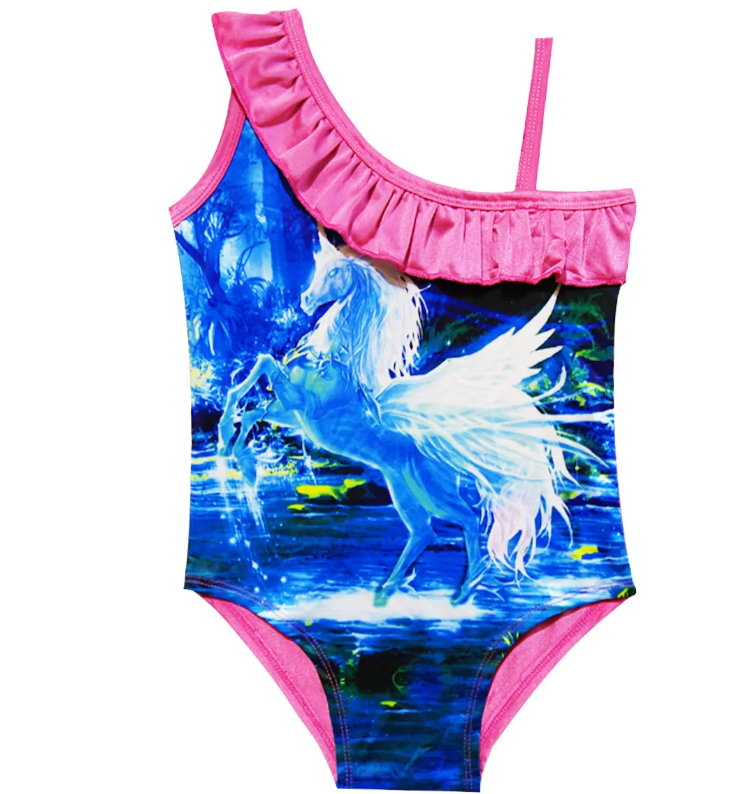 Baby print One-Pieces Swim summer kids swimwear cartoon Bikinis girls Swimsuit C4152