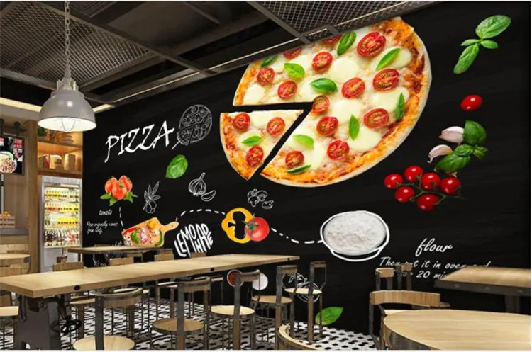 Acheter Autocollant mural de cuisine personnalisé, décor de Restaurant,  Pizza café, décoration de maison, peintures murales d'art murales  imperméables en vinyle