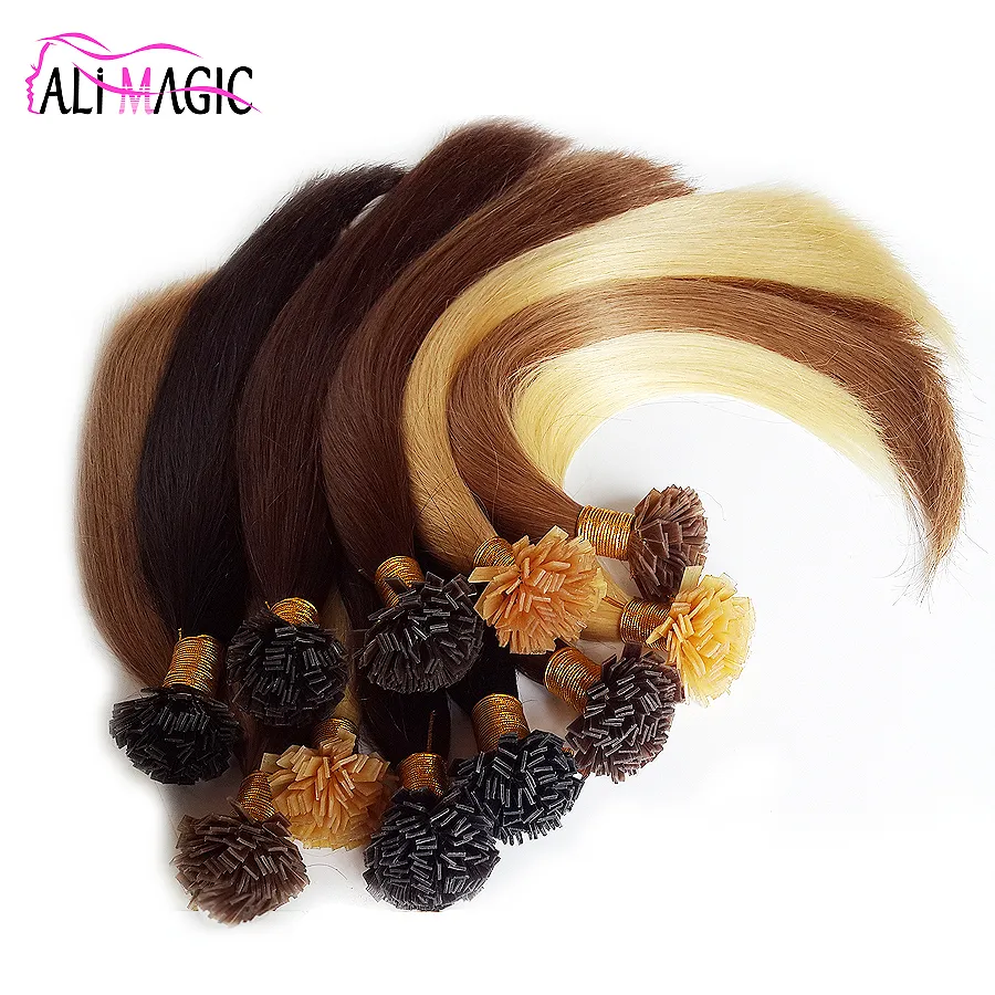 New Product Remy Pre Bond Hair Extension Falt Tip Keratin Fusion Human Hair Extension Straight Available 100strands 50g 70g 100g