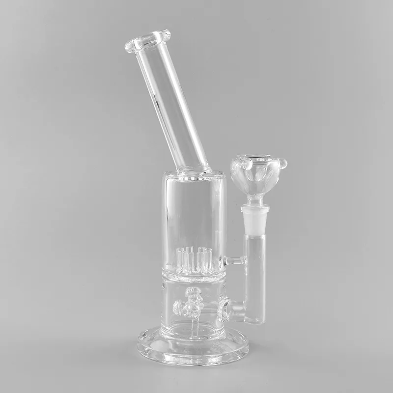 Hight quality 10 inches Oil rig Bong colorful thick glass Water Pipe recycler Bong with percolator extraction tube for Smoking Free shipping