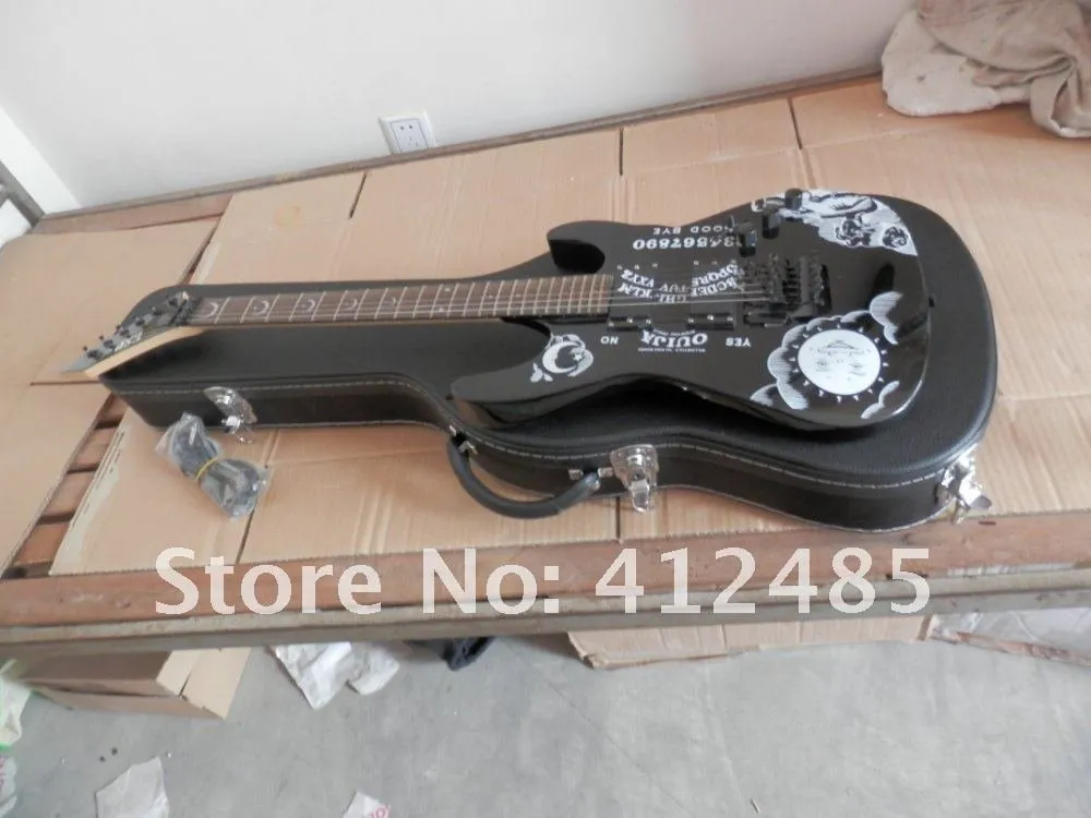 Bütün yüksek kaliteli yeni siyah KH2 Kirk Hammett Ouija Beyaz Elektro Gitar Vasalı 4183599