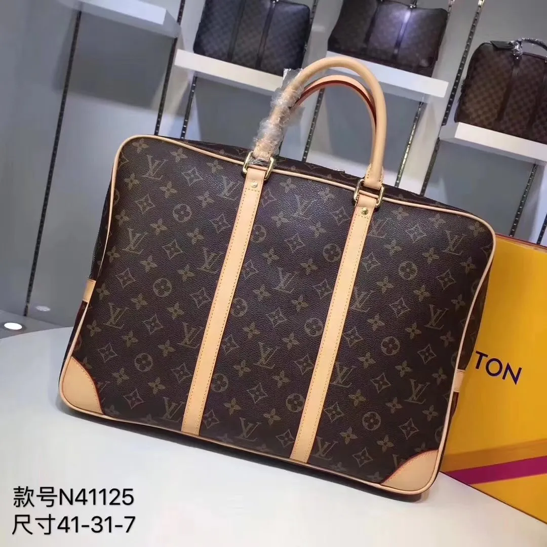 LOUIS VUITTON Monogram Carryall Laptop Travel Briefcase Clutch Bag   Chelsea Vintage Couture