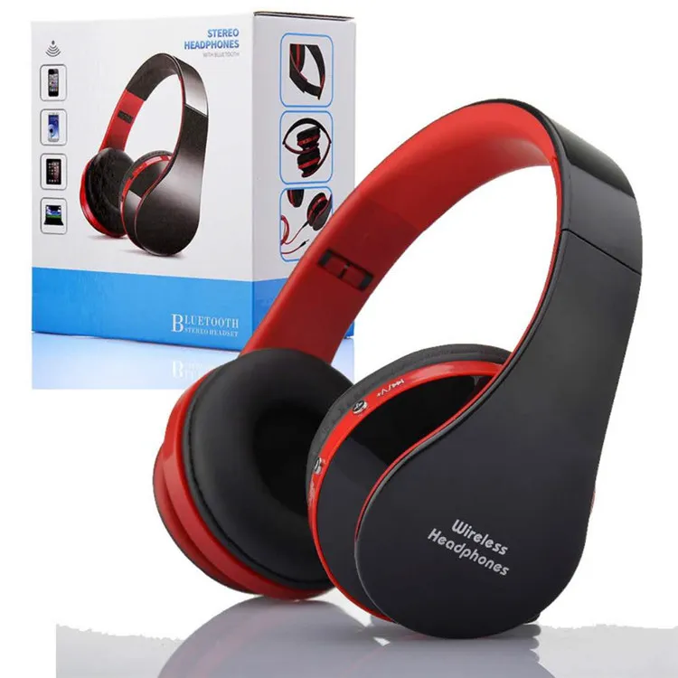 Ny NX-8252 Fällbar Trådlös Hörlurar Bluetooth Headphone Headset Sport Running Stereo Bluetooth v3.0 + EDR med detaljhandeln DHL FedEx