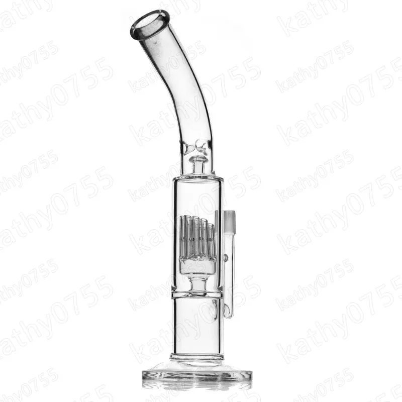 Vattenglasrör Splash Guard Oil Rig Diffuser Percolator 18.8mm Rökning Rör glas Bongs 13,8 inches Tall