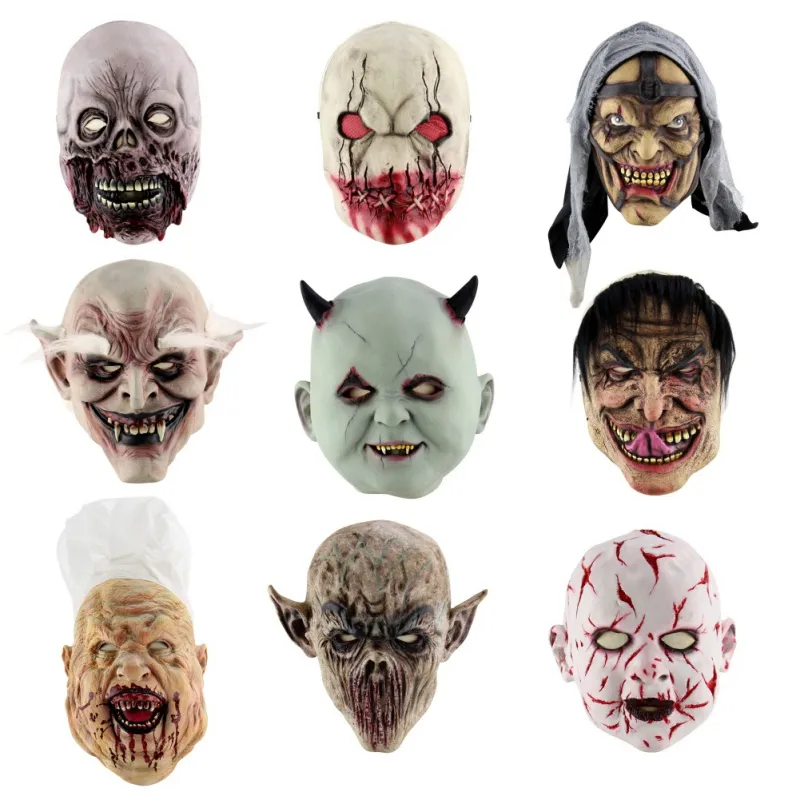 Suministros para la fiesta Máscara de látex de Halloween Máscara horrorosa Máscara de látex con sombrero Suministros para la fiesta Máscara de látex de Halloween Máscara horrorosa Máscara de látex con sombrero