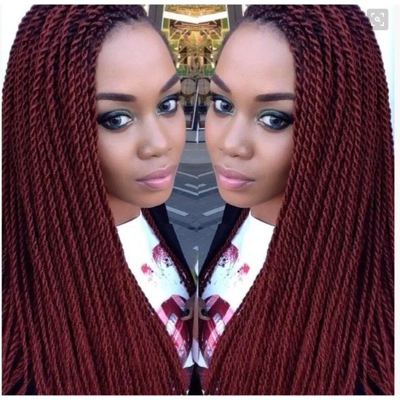 Burgundy braided wig on a frontal Burgundy Deep Wave 13x4 Transparent Lace Front Wig – Private  main image 3