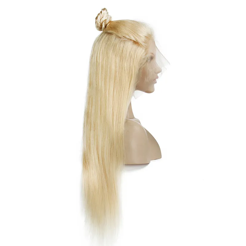 150 Density Brazilian Honey Blonde Human Hair Lace Front Wigs Color 613# Straight Thick Glueless Full Lace Human Hair Wigs With Baby Hair