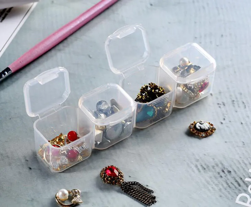 Boîte de rangement en plastique transparent réglable à 28 fentes, étui organisateur de bijoux et de perles de maquillage pour le stockage à domicile et au bureau QW7123