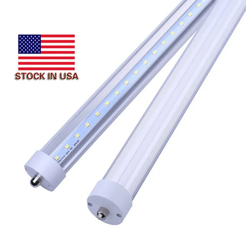 Stock en EE. UU. + 8 pies fa8 tubo led Pin único 8 pies T8 Tubos de luz led 192LED SMD2835 Luz fluorescente led 48W 4800LM AC85-277V