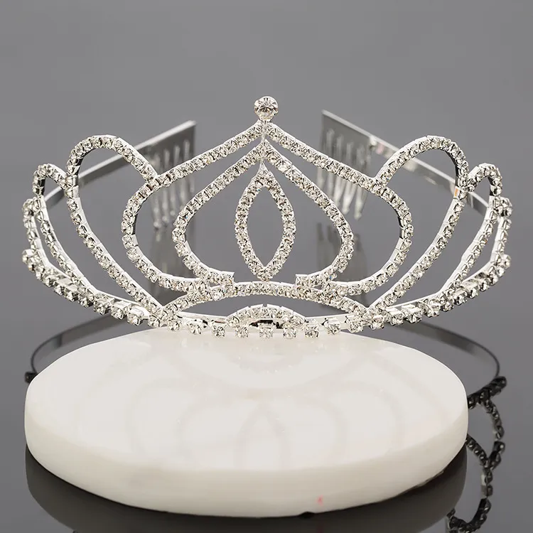 Tiaras nupciales con Rhinestones Joyas de boda Niñas Papones de cumpleaños Pagina de cumpleaños Pago CRISTAL CROBRES ACCESORIOS DE BODA # BW-T071