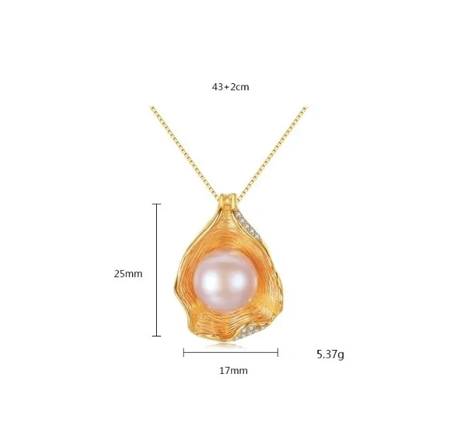 LYNNON Gold Sunflower Pearl Jewelry Set For Women - 10MM Pendant Necklace & 8MM Earrings