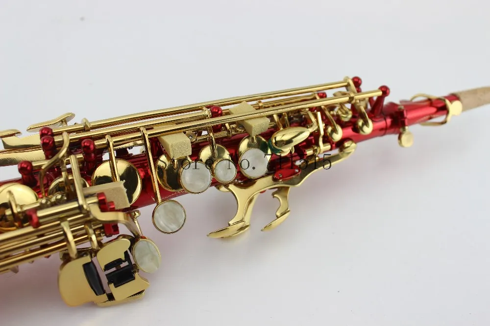 Soprano rosso suzuki Soprano placcato sassofono oro tasto placcato bb bb sassofono soprano sax strumento musicale con case6847267