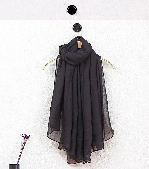 Spring summer fashion Solid Lady Scarf Sun protection Cotton And Linen Candy Color Scarves