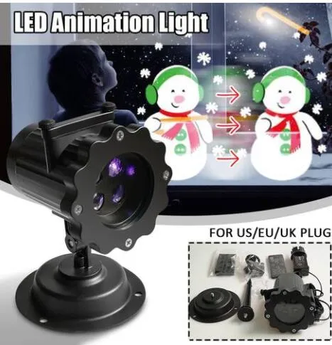 Livraison gratuite 2019 en gros noël LED dynamique Animation projecteur lumière Laser intérieur extérieur lampe