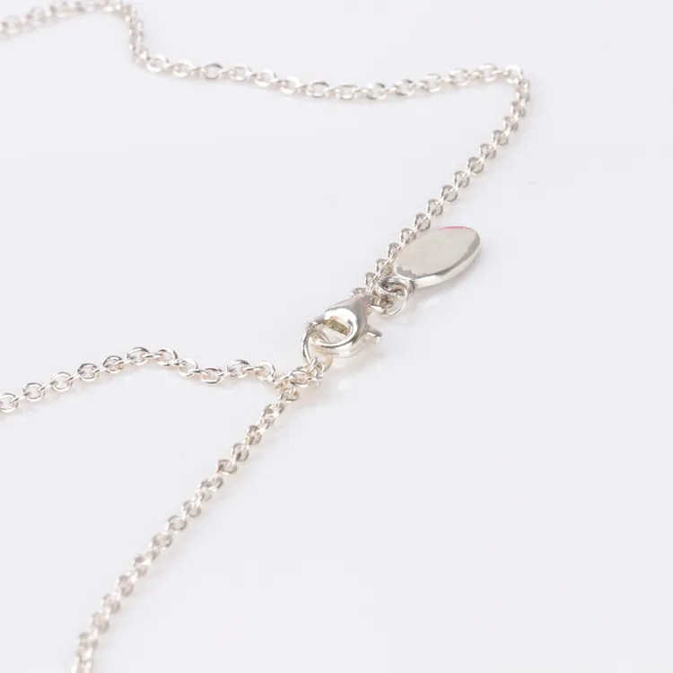 Partihandel Dam 60 CM S925 Sterling Silver Kedja Original Halsband Passar Pandora Smycken Berlocker Hängen Smycken för kvinnor