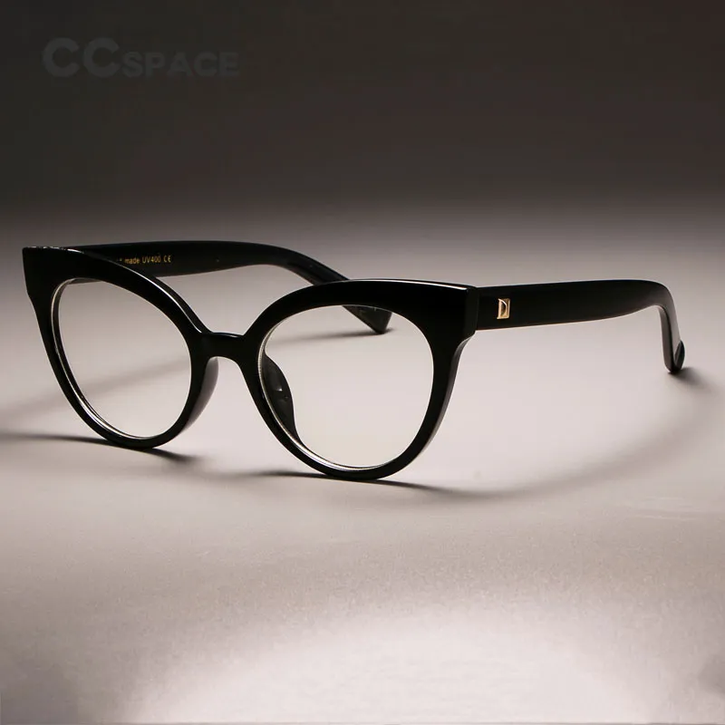 Ccspace damer retro glasögon ramar elegant katt öga kvinnor märke designer kvinnliga optiska glasögon mode eyewear 45143